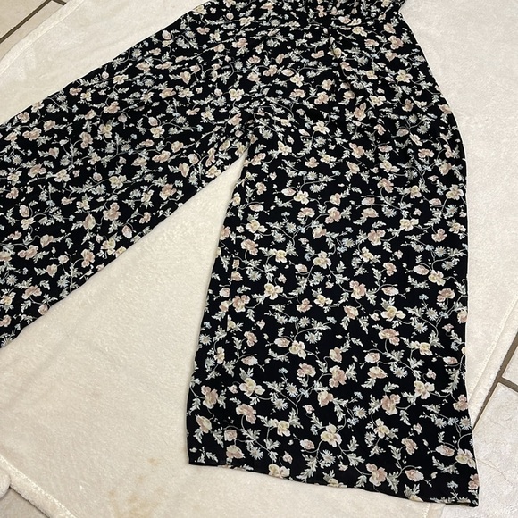 CECE Womens Black Printed Spaghetti Strap Straight leg Jumpsuit Size 10 - Picture 5 of 13